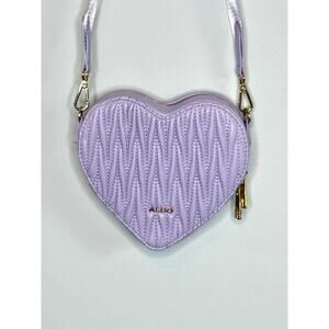 ALDO Women's Heart Purse Bag Crossbody Valentine's Preppy Girly Lilac Purple